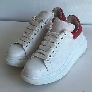 Alexander McQueen Larry Platform Sneakers Size 8 D US Size 38 EU White Red